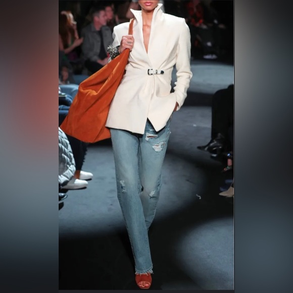 New with Tags Brandon Maxwell Cream Belted Blazer ASO Meghan Markle - Picture 4 of 7